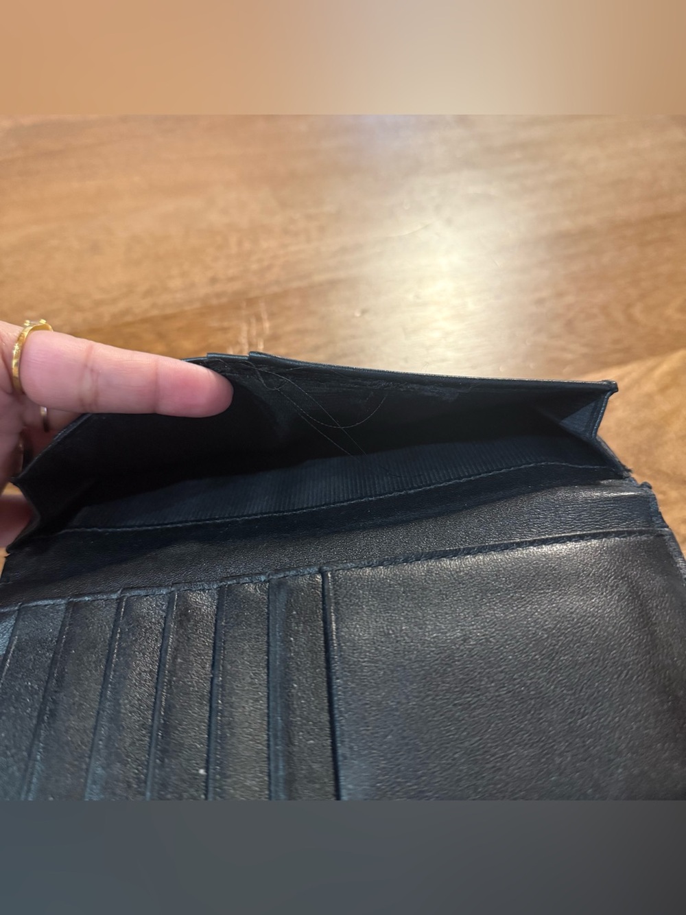 Coach Black Croc-Embossed Leather Snap Wallet - Picture 5 of 5